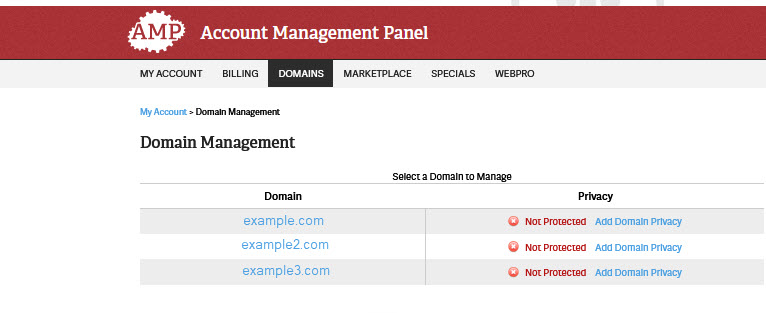 Select the domain