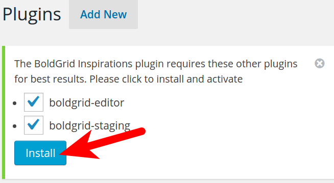 Add Additional BoldGrid Plugins
