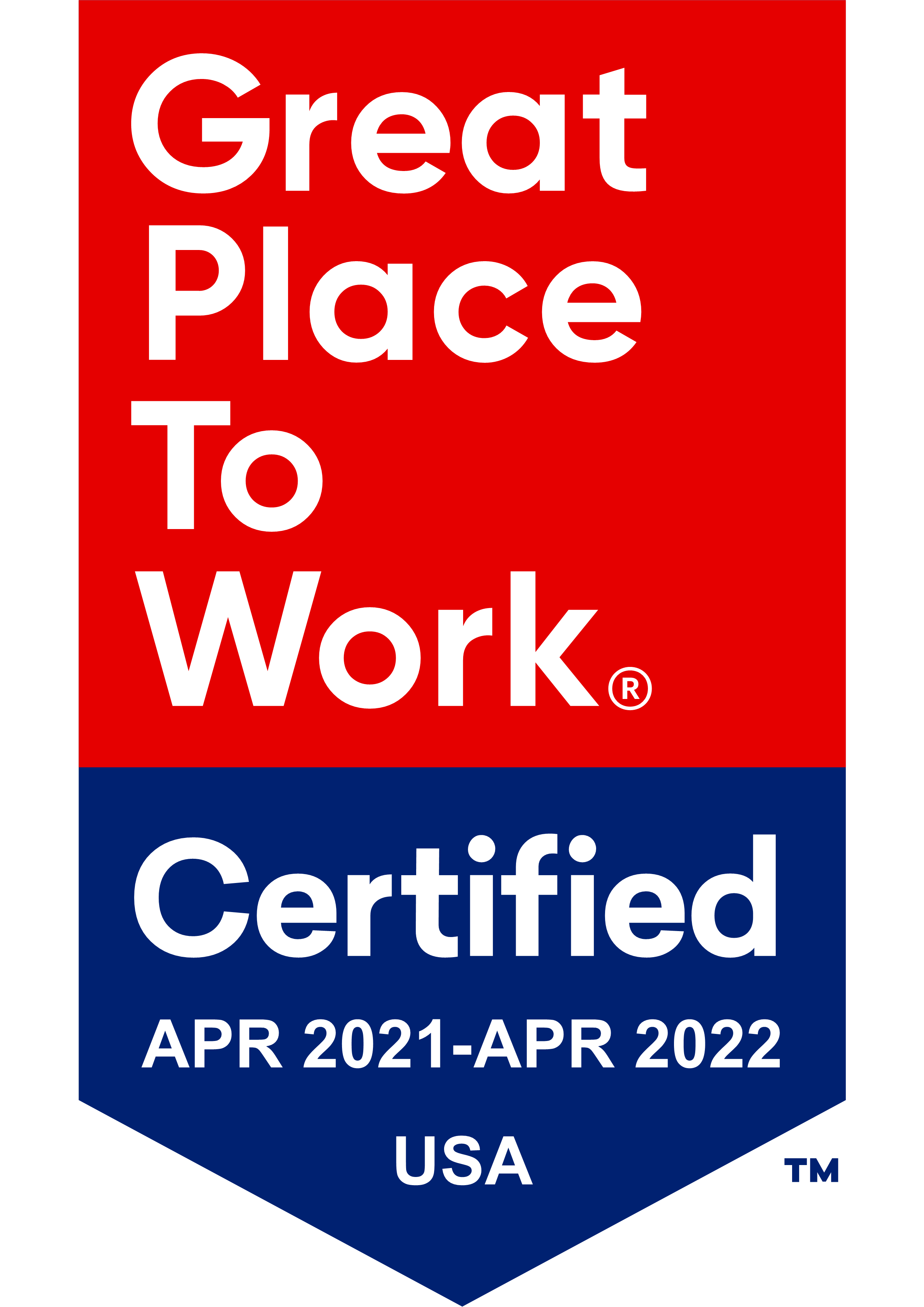 Certified Great Place to Work badge